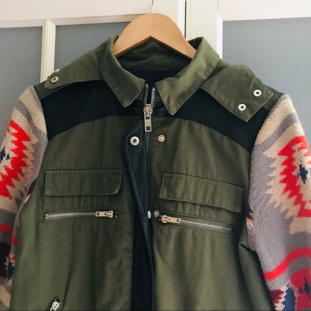 S/M Tribal Anorak In Army Green - Picture 7 of 7
